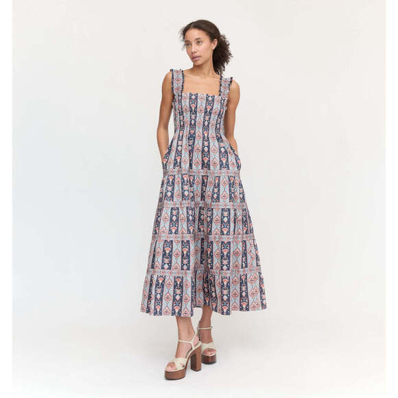 Hill House Home The Kimmy Nap Dress - Navy Emma Stripe Size LNavy Emma Stripe / - Picture 2 of 3